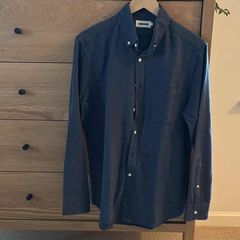 Taylor Stitch Blue Striped Casual Shirt